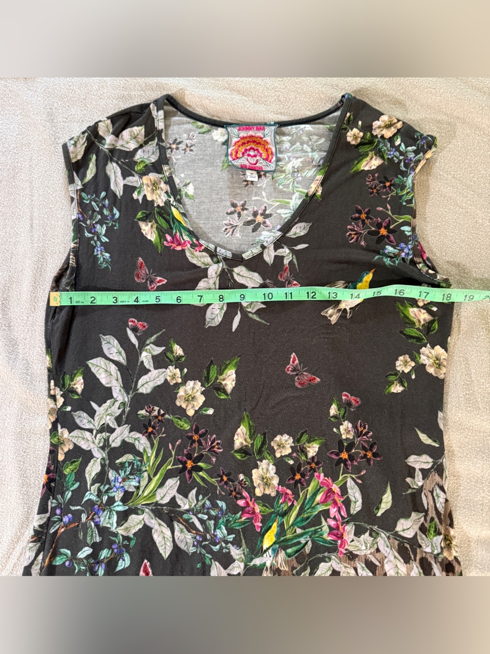 Johnny Was Black Floral & Animal Print V-Neck Dress - Picture 3 of 9